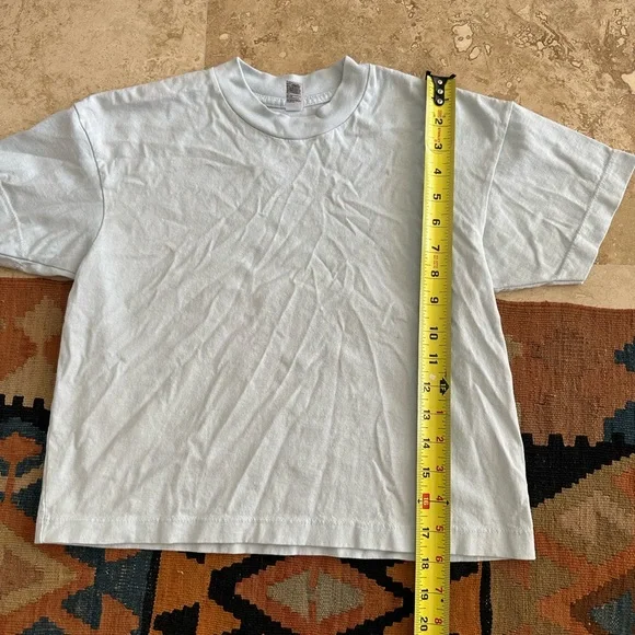 Crewneck crop top short sleeve shirt Los Angeles Apparel basic classic cotton - Picture 3 of 4